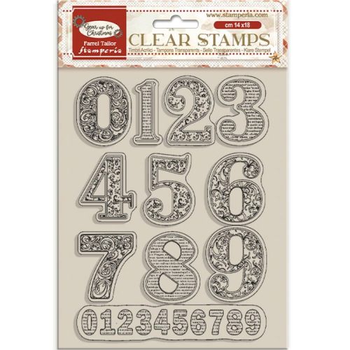 Stamperia Clear Stamps – Gear up for Christmas Numbers leimasinsetti