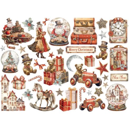 Stamperia – Die Cuts Gear up for Christmas isot kartonkikuvat (39 kpl) (1)