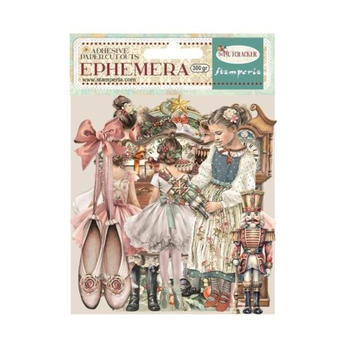 Stamperia – Ephemera The Nutcracker leikekuvat liimataustalla (24 kpl)