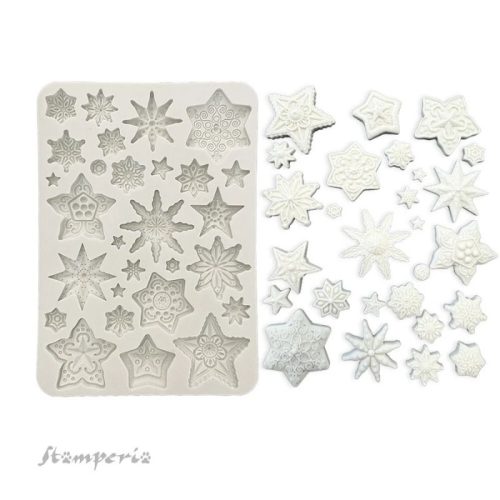 Stamperia – Gear up for Christmas Stars Silicon Mould muotti A5 1