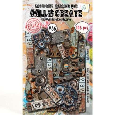 AALL & Create – Ephemera Die-Cuts Bolted Gears leikekuvat (146 kpl)