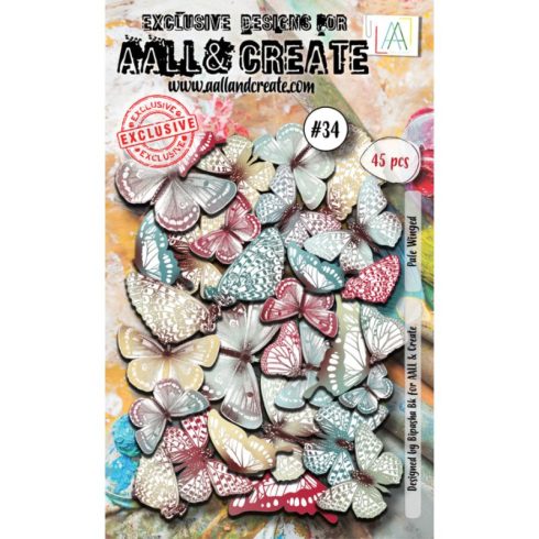 AALL & Create – Ephemera Die-Cuts Pale Winged leikekuvat (45 kpl)