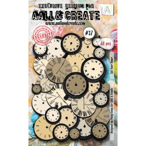 AALL & Create – Ephemera Die-Cuts Set Your Timer leikekuvat (60 kpl)