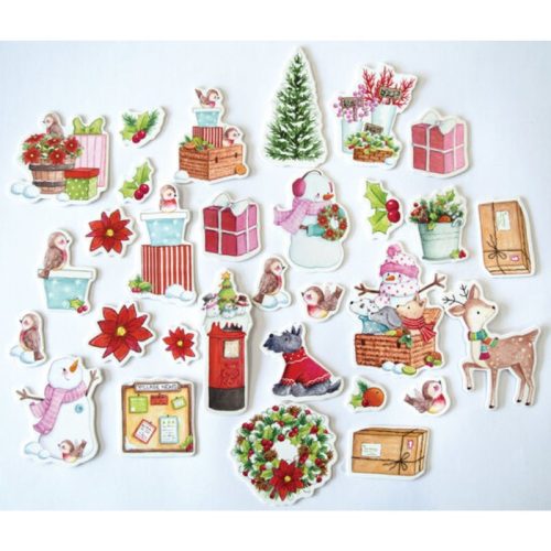 Craft Consortium – Christmas Market Chipboard Ephemera kartonkikuvat liimataustalla 30 kpl 1