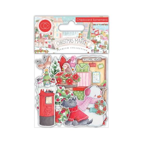 Craft Consortium – Christmas Market Chipboard Ephemera kartonkikuvat liimataustalla (30 kpl)