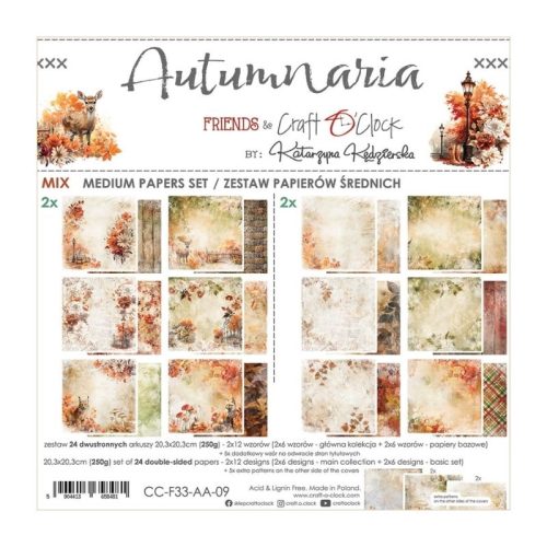 Craft O’Clock – Autumnaria Mix paperilajitelma 20 x 20 cm