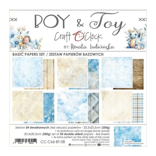 Craft O’Clock – Boy & Toy Basic paperilajitelma 20 x 20 cm