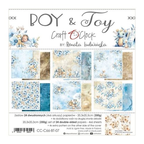 Craft O’Clock – Boy & Toy paperilajitelma 20 x 20 cm