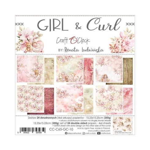 Craft O’Clock – Girl & Curl paperilajitelma 15 x 15 cm