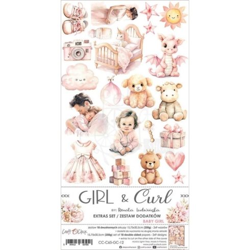 Craft O’Clock – Girl & Curls Extras paperilajitelma 15x30 cm