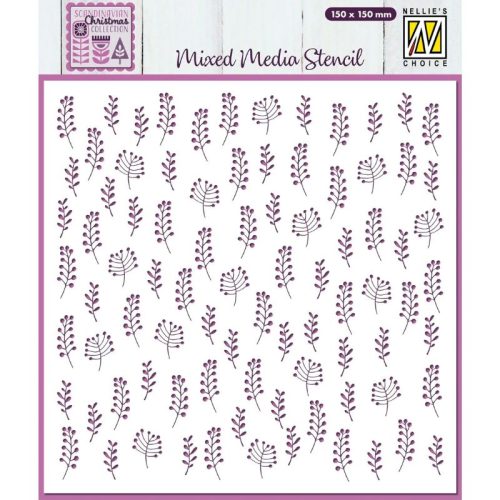 Nellie’s Choice Mixed Media Stencil sapluuna – Leaves