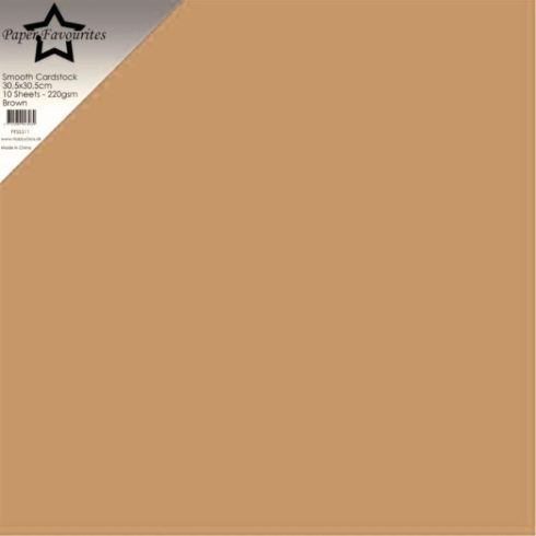 Paper Favourites Smooth Cardstock Brown– Kartonki 30x30cm 220g (10 kpl)