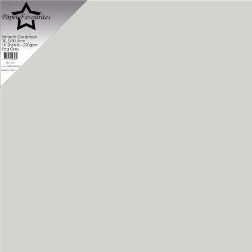 Paper Favourites Smooth Cardstock Fog Grey – Kartonki 30x30cm 220g (10 kpl)