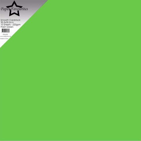 Paper Favourites Smooth Cardstock Fresh Green – Kartonki 30x30cm 220g (10 kpl)