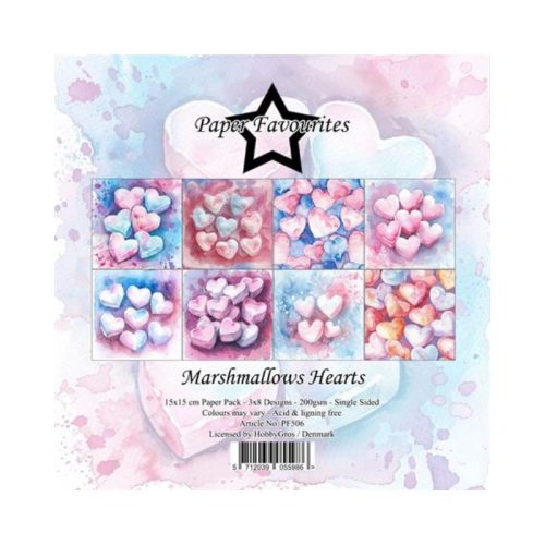 Paper Favourites – Marshmallows Hearts paperilajitelma 15 x 15 cm