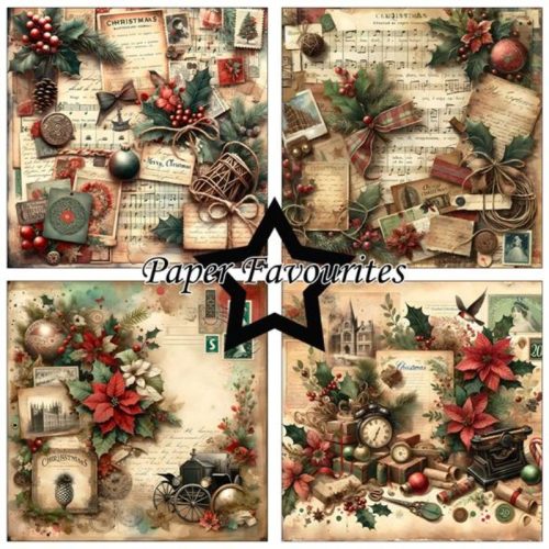 Paper Favourites – Vintage Christmas paperilajitelma 15 x 15 cm 1