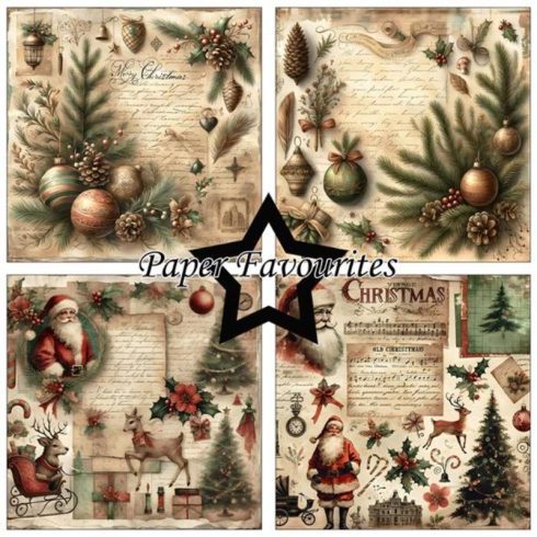 Paper Favourites – Vintage Christmas paperilajitelma 15 x 15 cm