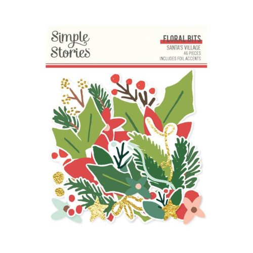 Simple Stories – Floral Bits & Pieces Santa's Village leikekuvat (46 kpl)