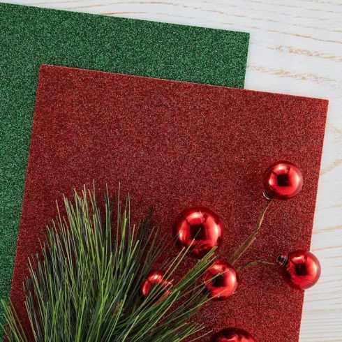 Spellbinders Glitter Foam Sheets – Red & Green hilesoftis (10 kpl)