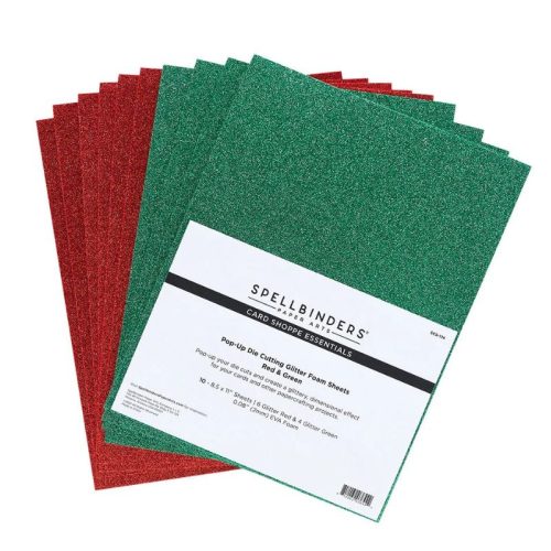 Spellbinders Glitter Foam Sheets – Red & Green hilesoftis (10 kpl)