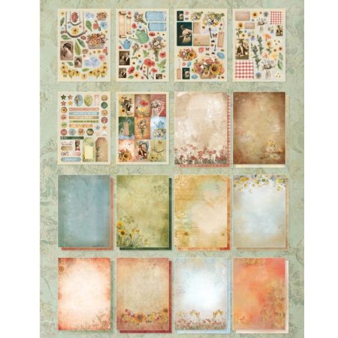 Studio Light DIY Block – Aged Wildflowers paperilehtio A5 1