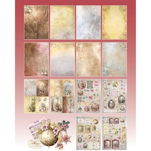 Studio Light Die Cut Designer Paper Pad – Romantic Christmas paperilehtio A4 2