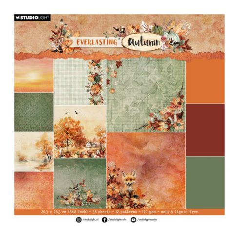 Studio Light Paper Pad – Everlasting Autumn Background paperilehtiö 20x20cm