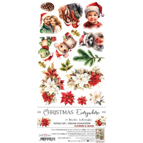 Craft O’Clock – Christmas Everywhere Extras Set Flowers & More leikekuvat 15 x 30 cm