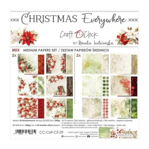 Craft O’Clock – Christmas Everywhere MIX paperilajitelma 20 x 20 cm