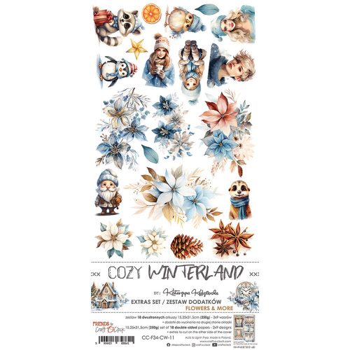 Craft O’Clock – Cozy Winterland Extras Set Flowers & More leikekuvat 15 x 30 cm