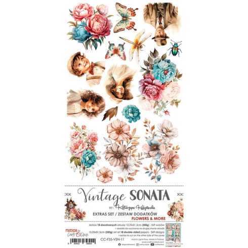 Craft O’Clock – Vintage Sonata Extras Set Flowers & More leikekuvat 15 x 30 cm