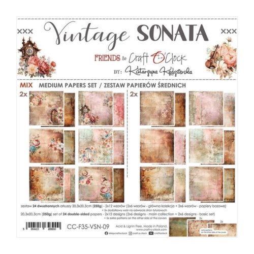 Craft O’Clock – Vintage Sonata MIX paperilajitelma 20 x 20 cm