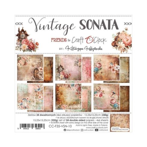 Craft O’Clock – Vintage Sonata paperilajitelma 15 x 15 cm