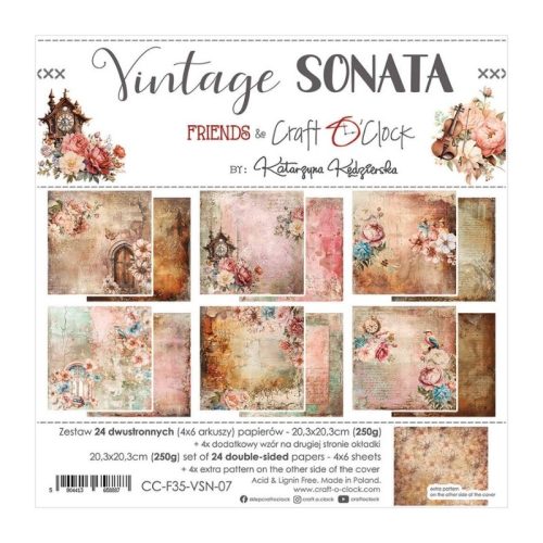 Craft O’Clock – Vintage Sonata paperilajitelma 20 x 20 cm