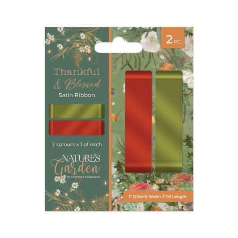 Crafter’s Companion – Satin Ribbon Thankful & Blessed satiininauhat (2kpl)