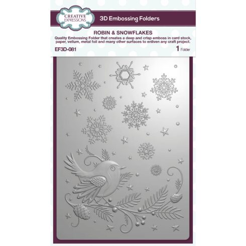 Creative Expressions 3D kohokuviointikansio – ROBIN & SNOWFLAKES