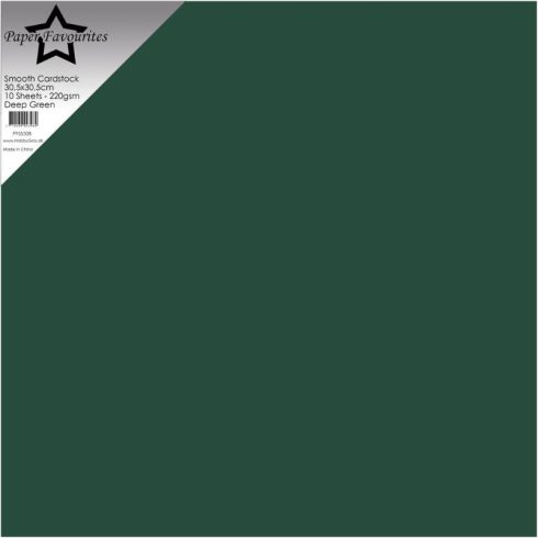 Paper Favourites Smooth Cardstock Deep Green – Kartonki 30x30cm 220g (10 kpl)