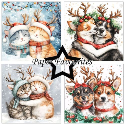 Paper Favourites – Christmas Cats & Dogs paperilajitelma 15 x 15 cm