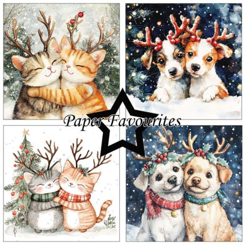 Paper Favourites – Christmas Cats & Dogs paperilajitelma 15 x 15 cm