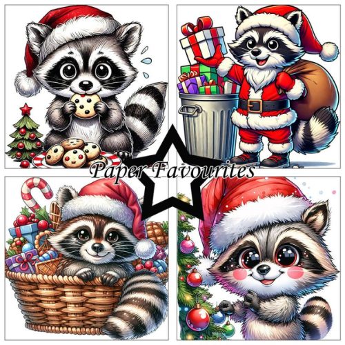 Paper Favourites – Christmas Raccoons paperilajitelma 15 x 15 cm 2