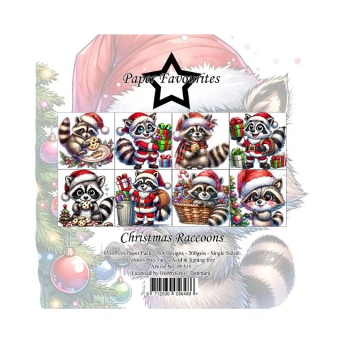 Paper Favourites – Christmas Raccoons paperilajitelma 15 x 15 cm