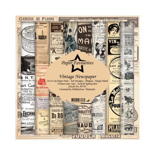 Paper Favourites – Vintage Newspaper paperilajitelma 15 x 15 cm