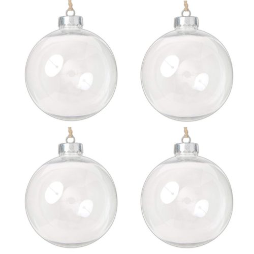 Plastic Fillable Bauble – Joulupallo taytettava O 8 cm 4 kpl