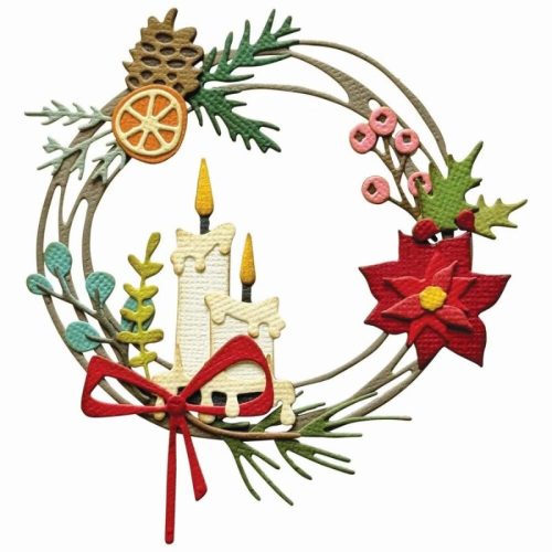 Sizzix Tim Holtz Thinlits stanssi – VAULT FESTIVE WREATH