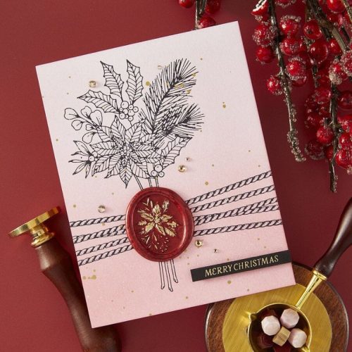 Spellbinders Wax Seal Stamp 3D sinettileimasin – POINSETTIA BOUQUET (3)