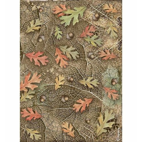 Stamperia riisipaperi – Forest Acorns and Leaves Rice Paper (A4)