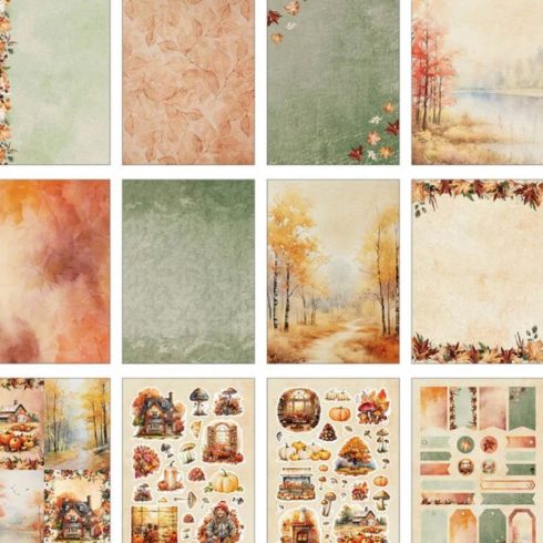 Studio Light Mixed Paper Pad – Amazing Autumn paperilehtiö A5