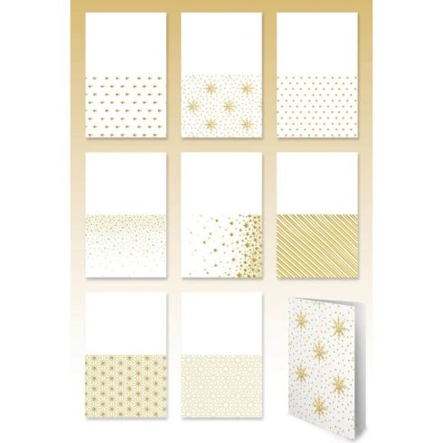 Studio Light Paper Pad – Foiled Cards Gold Christmas korttipohjat