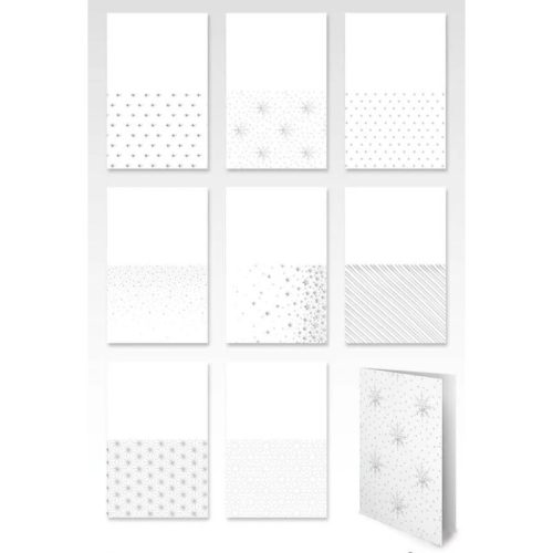 Studio Light Paper Pad – Foiled Cards Silver Christmas korttipohjat