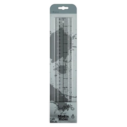 Tim Holtz Media Ruler Edge to Edge 12″ – Viivoitin metallireunoilla